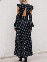 Bohemia Polka-dot V Neck Maxi Dress