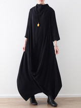 Loose Asymmetric Split-joint Long Dress