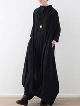 Loose Asymmetric Split-joint Long Dress