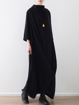 Loose Asymmetric Split-joint Long Dress