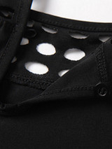 Casual Band Collar Hollow Out Plain Bodycon Dress