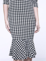Casual Mermaid Round Neck Houndstooth Bodycon Dress