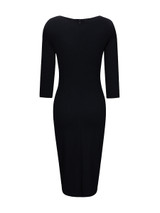 Casual Graceful V-Neck Color Block Bodycon Dress