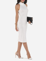 Casual Plain Elegant Cowl Neck Bodycon Dress