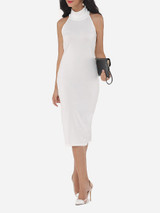 Casual Plain Elegant Cowl Neck Bodycon Dress