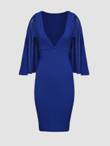 Casual Plain Batwing Fascinating V Neck Bodycon-dress