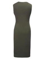 Casual Round Neck Patchwork Cotton Bodycon Dress
