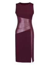 Casual Round Neck Patchwork Cotton Bodycon Dress