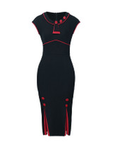 Casual Round Neck Contrast Trim Celebrity Bodycon Dress