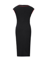 Casual Round Neck Contrast Trim Celebrity Bodycon Dress