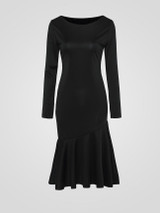 Casual Elegant Plain Mermaid Boat Neck Bodycon Dress