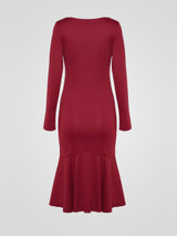 Casual Elegant Plain Mermaid Boat Neck Bodycon Dress