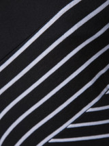 Casual V Neck Asymmetric Striped Bodycon Dress