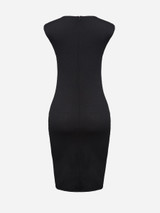 Casual V Neck Asymmetric Striped Bodycon Dress