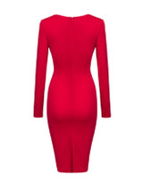Casual Asymmetric Neck Plain Split Bodycon Dress