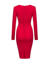 Casual Asymmetric Neck Plain Split Bodycon Dress