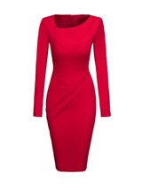 Casual Asymmetric Neck Plain Split Bodycon Dress