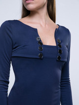 Casual Decorative Button Plain Bodycon Dress