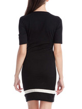 Casual Courtly Awesome Color Block Round Neck Bodycon Dress Casual Courtly Awesome Color Block Round Neck Bodycon Dress