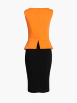 Casual Asymmetric Neckline Keyhole Color Block Patchwork Bodycon-dres