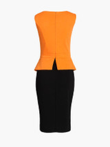 Casual Asymmetric Neckline Keyhole Color Block Patchwork Bodycon-dres