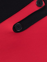 Casual Asymmetric Neckline Color Block Buttons Bodycon-dress