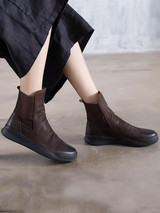 Leisure Cow Leather Ankle Boots