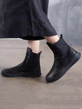 Leisure Cow Leather Ankle Boots