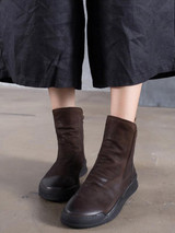 Leisure Cow Leather Ankle Boots