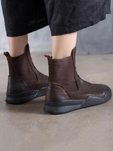 Leisure Cow Leather Ankle Boots