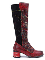 Vintage Chunky Mid Heel Knee High Boots
