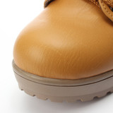 Casual Pu Chunky Heel Lace Up Pure Color Platform Shoes