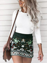 Vintage Embroidered Tasselled Short Skirt Bottom