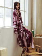 Tie-dye Deep V-neck Wide Leg Suits