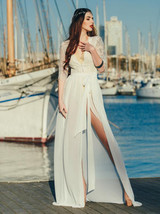 Lace Split-joint Maxi Cover-up