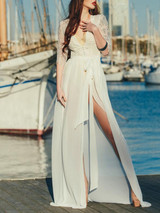Lace Split-joint Maxi Cover-up