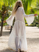 Presale Split-side Flared Sleeve Maxi Dress