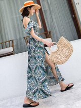 Printed Backless Bohemia Maxi Dress