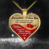 Golden Heart Shaped Love Pendant To My Daughter From Parents Necklace: Hutzell
