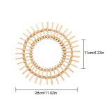 Boho Chic Hanging Mirror with Handwoven Wicker Frame Boho Chic Hanging Mirror with Handwoven Wicker Frame