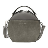 Vintage Scrub Leather Round Designer Crossbody Bag