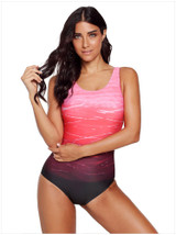 Women's Gradient Solid Color Sexy Underwireless Bikini One-Piece Swimsuit