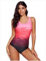 Women's Gradient Solid Color Sexy Underwireless Bikini One-Piece Swimsuit
