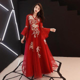 Oriental Evening Chinese Traditional Embroidery Female Cheongsam Lace Qipao Dress Oriental Evening Chinese Traditional Embroidery Female Cheongsam Lace Qipao Dress