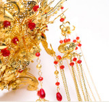Vintage Chinese  Gold Bridal Headdress Wedding Gilding Coronet Hair Jewelry Tiara Vintage Chinese  Gold Bridal Headdress Wedding Gilding Coronet Hair Jewelry Tiara