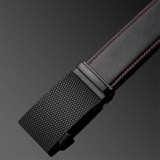 Cowhide Genuine Leather Automatic Buckle Belts Black Business Formal Belt
