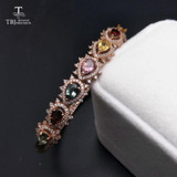 Elegant Colorful  Tourmaline 3.5ct Gemstone Bangle