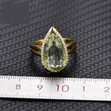 Vintage Green Amethyst Necklaces and Earrings Gemstone Jewelry Set