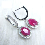 Vintage Ruby Ring and Earrings Gemstone Jewelry Set