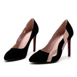 Two Toned Pointed Toe Shallow Elegant High Heels Pump
